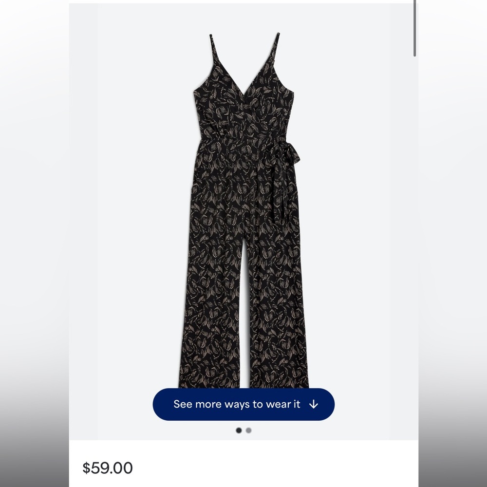 Black Patterned Women's Jumpsuit